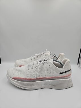 Salomon White Sneakers with Red Accent